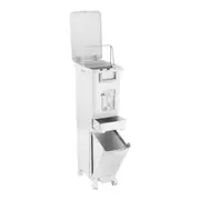 32L 3 Tiers Rubbish Bin Pedal Step Dustbin Recycle Garbage Kitchen Trash Can Waste Sorting Bucket Slim Trashcan Sorter Office Indoor with Wheels