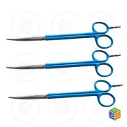 Set Of 3 Monopolar Scissors Curved Tip- 7” (18cm) Length- Electrosurgical