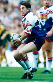Jonathan Davies in action for Great Britain during a rugby league - Old Photo