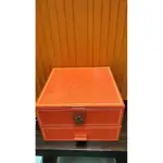 【全新出清】香港皇玥 愛馬仕橘 兩層皮革 收納盒 飾品盒