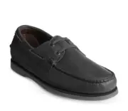 Allen Edmonds Force 10 Charcoal Black Leather Boat Dress Shoes Men’s Size 8 D