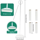 Lint Roller for Floor Portable Sticky Roller Cleaner with Adjustable Long Tonps