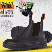 Mongrel Work Boots Mens Brown Oil Kip Elastic Sided Steel Toe Cap 240030