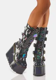 [Y.R.U.] Holographic Dune Mushroom Boots