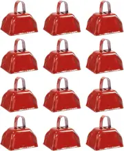 BLUE PANDA Cowbells with Handle - Red Hand Percussion Cow Bells Noise Makers for