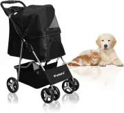 Pawz 4 Wheels Pet Stroller Dog Cat Cage Puppy Pushchair Travel Walk Carrier P...