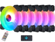 RK RGB LED 120mm Case , CPU Fan, Ultra Quiet, High Airflow RGB - 6 pack **NEW**