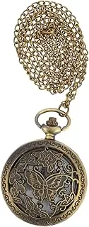 [VALICLUD] Alloy Ordinary Glass Mirror Hollow Digital Watch Retro Pocket Watch Hanging Pocket Watch Retro Clamshell Pocket Watch