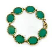 MICHAEL VINCENT MICHAUD TEAL BLUE FACETED GLASS BRACELET 2009 B