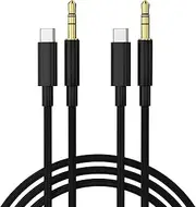 Mizi (2Pack USB C to 3.5mm Audio Aux Jack Cable,3.3FT USB Type C to Male Adapter Dongle Cable Cord Car Headphone Compatible with iPhone 15 Plus/15 Pro Max Samsung Galaxy S24 S23 S22,iPad Pro - Black