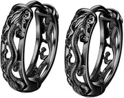 [Minkissy] Ethnic Dragon Earrings for Men Loop Fashionable for Occasions and Daily Wear