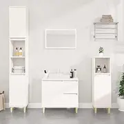 Bathroom Cabinet White Vanity Unit, Storage Shelf Organizer, Wall Cabinets, Mounted Shelves, Bathroom Furniture - 65x33x60 cm