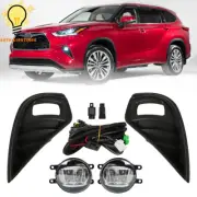 Front Fog Lights Lamps w/Black Cover Switch kits For 2020-2022 Toyota Highlander (for: Toyota)