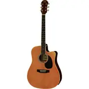 Aria AWN-15CE Prodigy Series Dreadnought Guitar with Cutaway Natural Satin