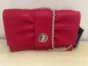 NWT Cole Haan Bow Clutch Purse Tango Red MSRP $248