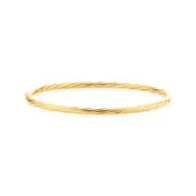 Zamel's 9ct Yellow Gold 65x3mm Solid Twist Bangle Elegant Women's Jewellery