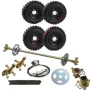 740mm ATV Go Kart Rear Live Axle Kit & 6" Wheels & Brake Assembly, #35 Sprocket