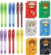 UV Pen and Notebook, Pack of 24 Ninja Children's Birthday Party Bags for Boys and Girls, Children's Birthday Party Gifts, Advent Calendar and Small Gifts Children Ninjago Birthday Decoration