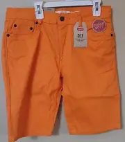 NWT LEVIS 511 BOYS SLIM SHORT SZ 16 SLIM 28W ORANGE
