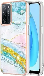 [GOGME] Case for Oppo A54s / Oppo A16 / Oppo A16s, Ultra Thin Elegant Pattern Matte Soft Silicone Mobile Phone Case Slim TPU Bumper Mobile Phone Case Flexible Protective Soft Rubber Cover Green Gold