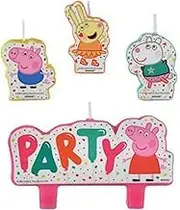 Amscan Peppa Pig Confetti Party Candle Set (Pack of 4)