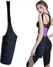 Women Yoga Bag,Long Strap Shoulder Carrier with Pockets | Yoga Supplies, Pilates Gym Bag, Fashionable Container for Most Sizes of Mats