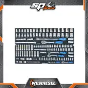 SP Tools 122 Pcs Foam Tray Sockets & Accessories Included - Metric/SAE