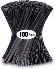 Black Zip Ties Heavy Duty 12 Inch, UV Resistant Cable Ties,Self-Locking Premium