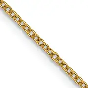 14K Yellow Gold 22 Inch 1.4mm Round Open Wide Link Cable With Lobster Clasp Chain