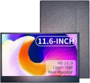 Wanlusiri Portable Monitor, 11.6" HD 1366x768 Laptop Monitor for PC, Raspberry..