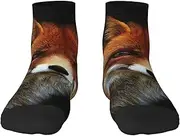 [EdWal] FOX2 print Men's Moisture Control Crew Socks Socks For Men and Women Gifts For Golf, Hunting, Camping