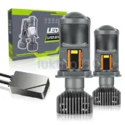 2X H4 9003 Mini Bi-LED Projector Lens Hi-Lo Beam Headlight Retrofit 160W 40000LM