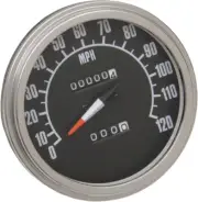 Drag Specialties 5" MPH FL-Style 2:1 Speedometer with Tach - '68-'84 Black Face