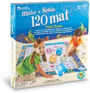 Learning Resources Make a Splash 120 Mat Floor Game, Addition/Subtraction, 13...