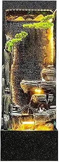 Water Fountain Outdoor Indoor/Outdoor Garden Water Fountain with LED Lights, Large Rockery Floor-Standing Fountain, Waterfall Feature for Home Garden Decor Outdoor Fountain
