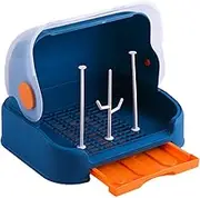 Dish Bottle Drying Rack, Dustproof Bottle Organiser with Lid, Dustproof Draining Organiser, Large Capacity Bottle Storage Box and Lid for Cups, Bottle
