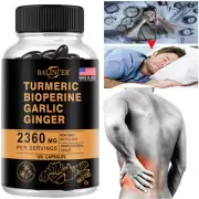Tumeric Root + Black Pepper Capsules: Piperine and Curcumin-30/60/120 Capsules