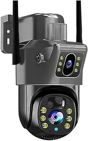 Outdoor 4K 8MP Solar Camera 4G SIM Card Dual Lens PIR HD Night Vision Camera PTZ Security CCTV Smart Monitor(4G no Card)
