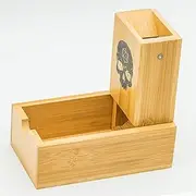 Cusdie Bamboo Dice Tower Foldable Wooden Die Roller Castle Rolling Case for Dungeons and Dragons, Board Game, D&D, RPG