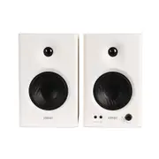 Edifier MR4 Studio Monitor - Smooth Frequency, 1' Silk Dome Tweeter, 4' Diaphragm Woofer, Wooden, RCA TRS, AUX, Ideal for Content Creators -White (LS
