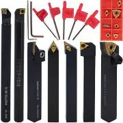 Premium Indexable Lathe Turning Tool Set - 7-Piece Insert Holder with Wrenches