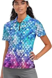 [ZWPINITUP] Women's UV Protection Shirts Quarter Zip Pullover Women Short Sleeve Golf Shirts Workout Tops