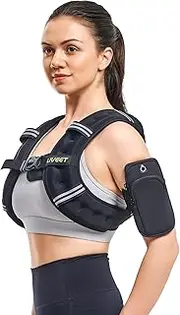 Liveet Weighted Vest, 5 10 15 20 25 30 lbs Weighted Vest for Women Men, Weight Vest with Reflective Strips Adjustable Buckle Straps for Walking Running Strength Training Cardio Workout