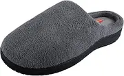 [Hanes] Men's Microterry Clog Slipper Shoe - Memory Foam Indoor Outdoor Sole