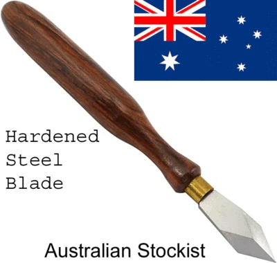 Marking Knife Wooden Handle Double Bevel 7" Razor Edge Steel Blade 0.123”