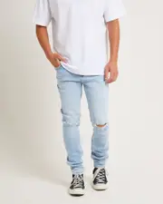 Stinger Crush Rip Slim Denim Jeans