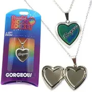 [STANDS OUT] GORGEOUS PERSONALISED HEART SHAPED NAMED MOOD LOCKET FUN GIFT PRESENT, Zinc