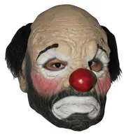 Hobo Clown Sad Circus Horror Mens Costume Overhead Latex Mask with Wig