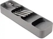 DrawerStore Compact Cutlery Drawer Organiser tray, Grey