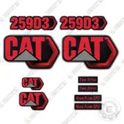 Fits Caterpillar 259D3 Decal Kit Skid Steer - (Custom Red and Silver)